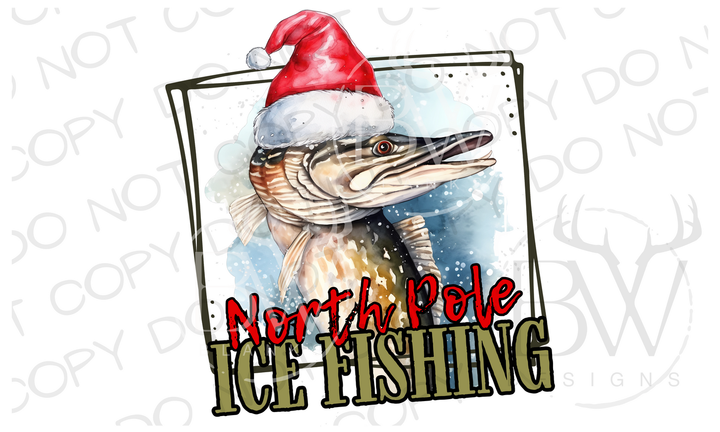 North Pole Ice Fishing Christmas Fishing Digital Download PNG