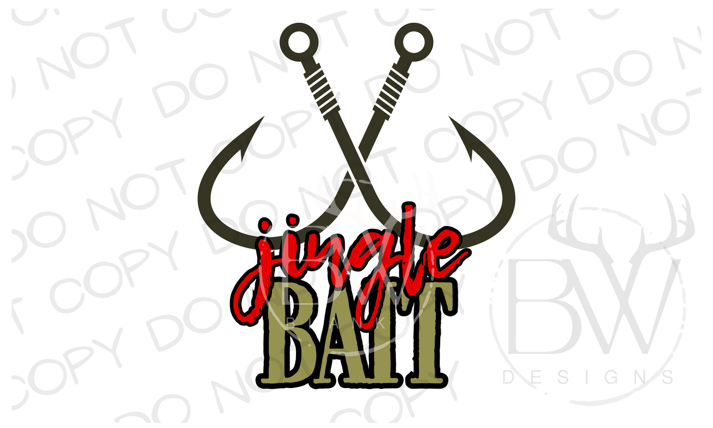 Jingle Bait Christmas Fishing Digital Download PNG