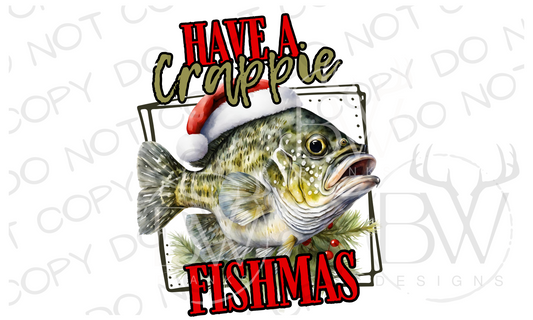 Crappie Fishmas Christmas Fishing Digital Download PNG