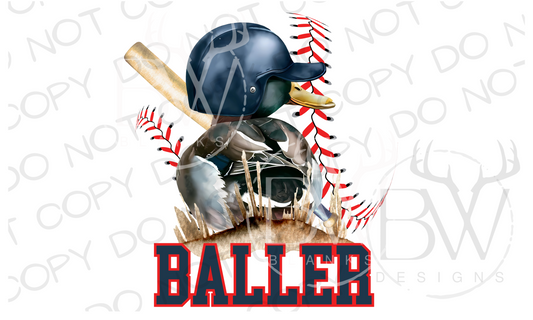 Baller Baseball Mallard Duck Hunting Digital Download PNG