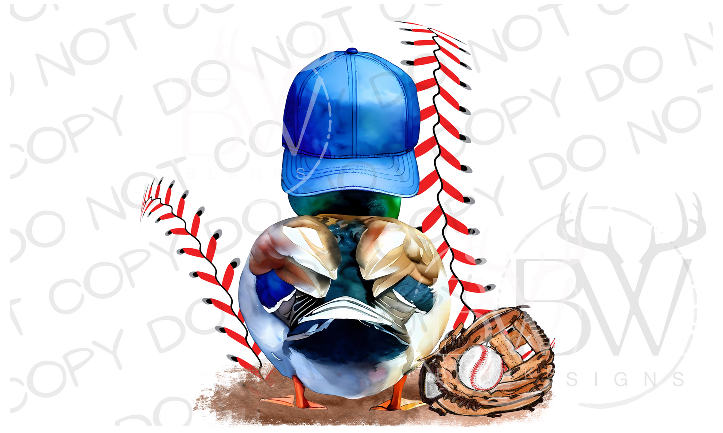 Baseball Mallard Duck Digital Download PNG