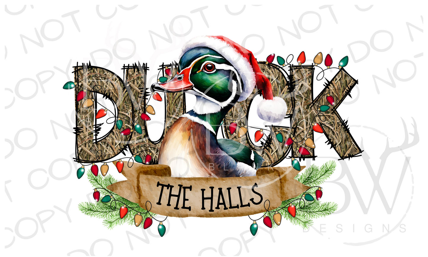 Duck the Halls Duck Hunting Christmas Digital Download PNG