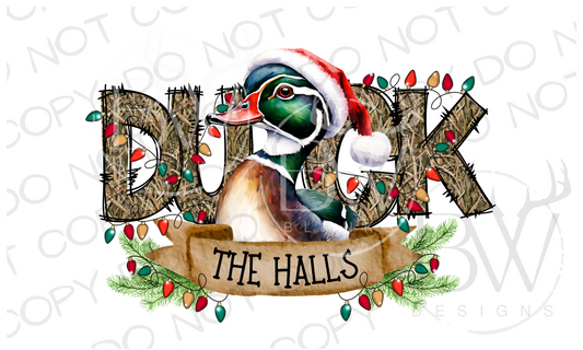 Duck the Halls Duck Hunting Christmas Digital Download PNG