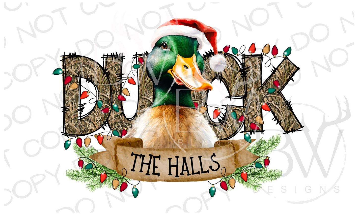 Duck the Halls Duck Hunting Christmas Digital Download PNG