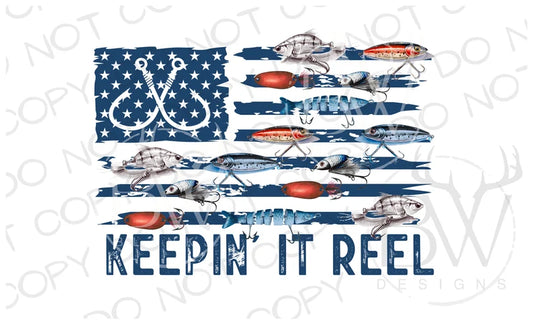 Keepin' It Reel Fishing Lure Flag Digital Download PNG