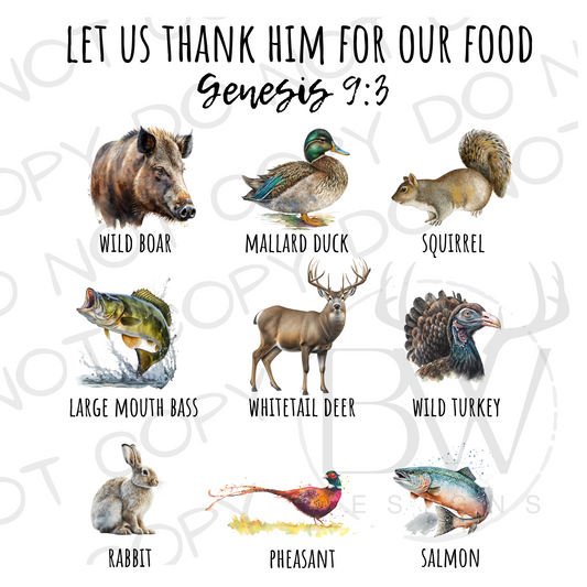 Let Us Thank Him For Our Food Hunting Digital Download PNG