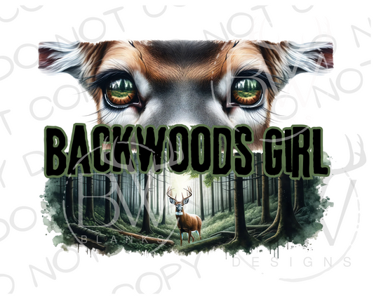 Backwoods Girl Deer Eyes Deer Hunting Digital Download PNG