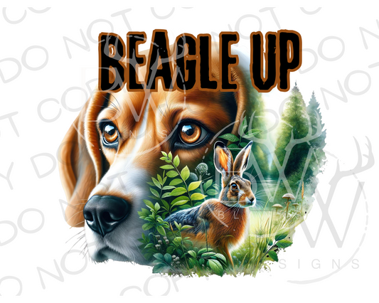 Beagle Up Rabbit Hunting Digital Download PNG