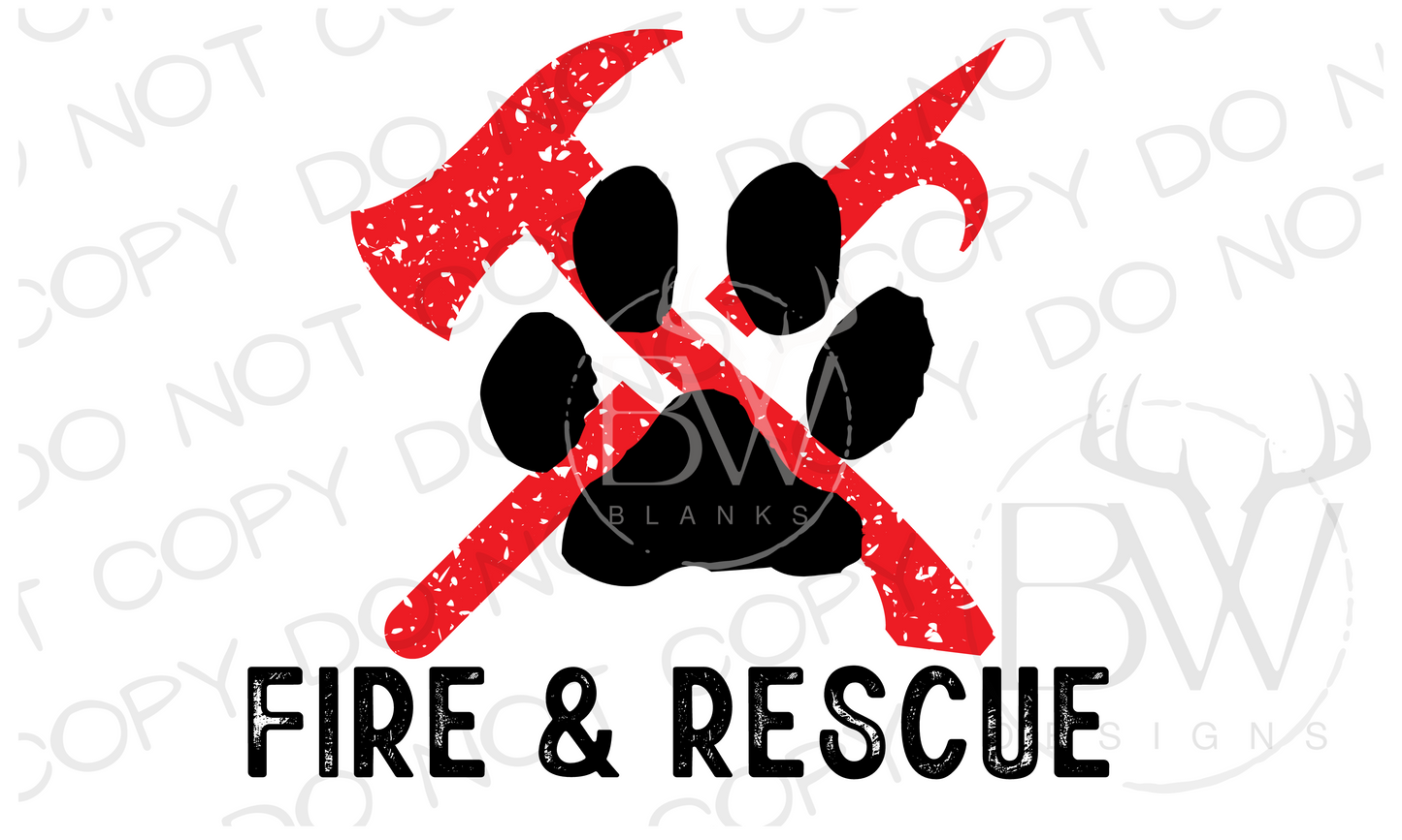 Fire & Rescue Firefighter Digital Download PNG