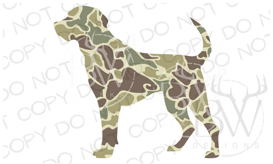 Old School Camo Lab Hunting Dog Duck Hunting Digital Download PNG