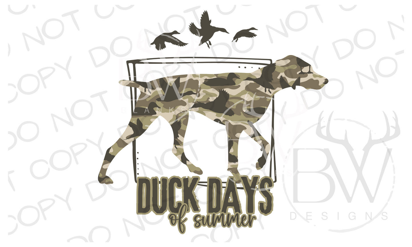 Duck Days of Summer Pointer Hunting Dog Digital Download PNG