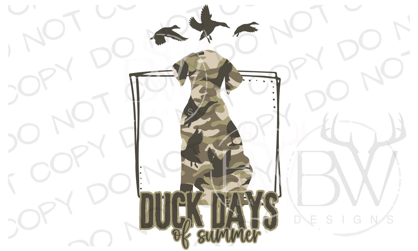 Duck Days of Summer Puppy Hunting Dog Digital Download PNG