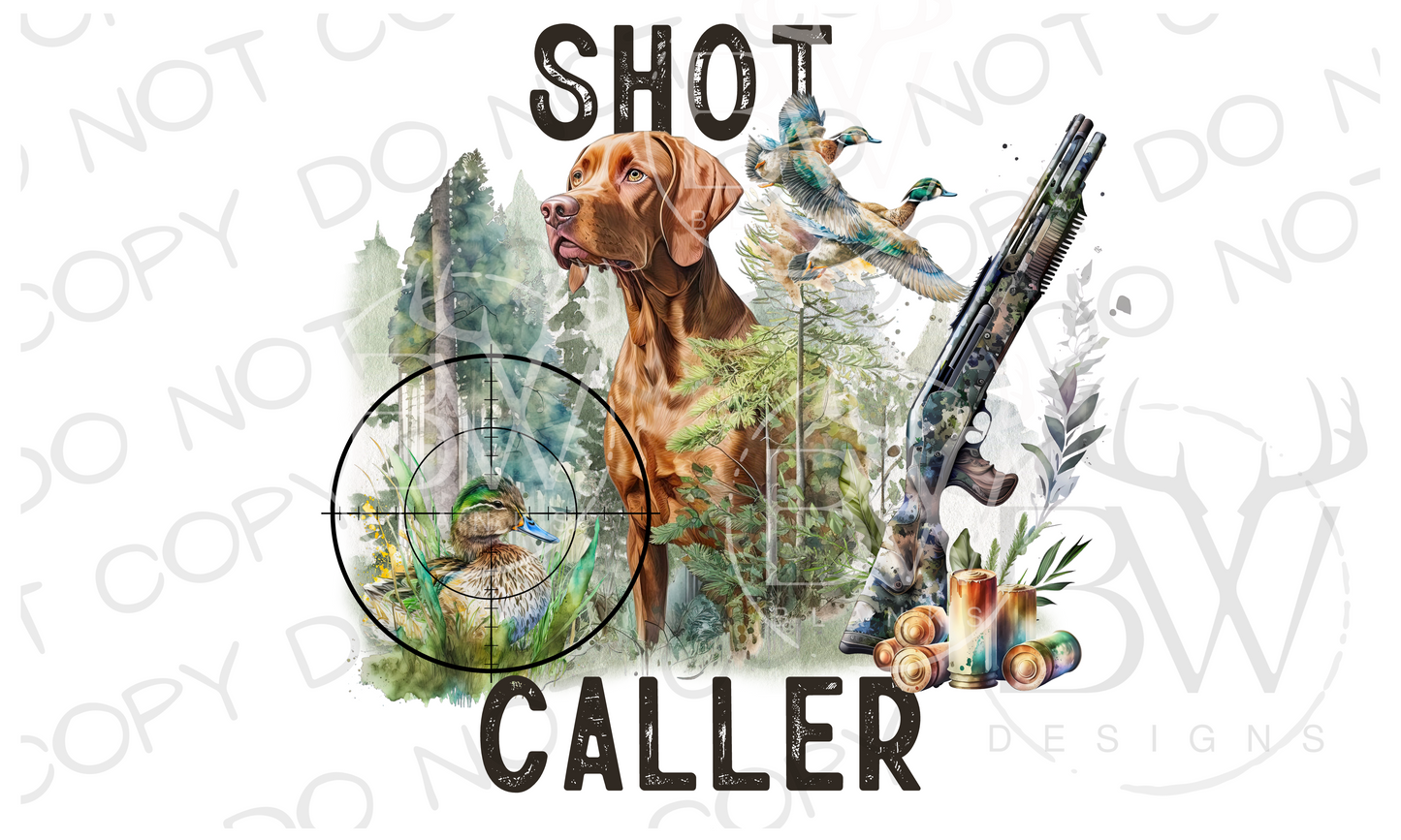 Shot Caller Vizsla Duck Hunting Digital Download PNG