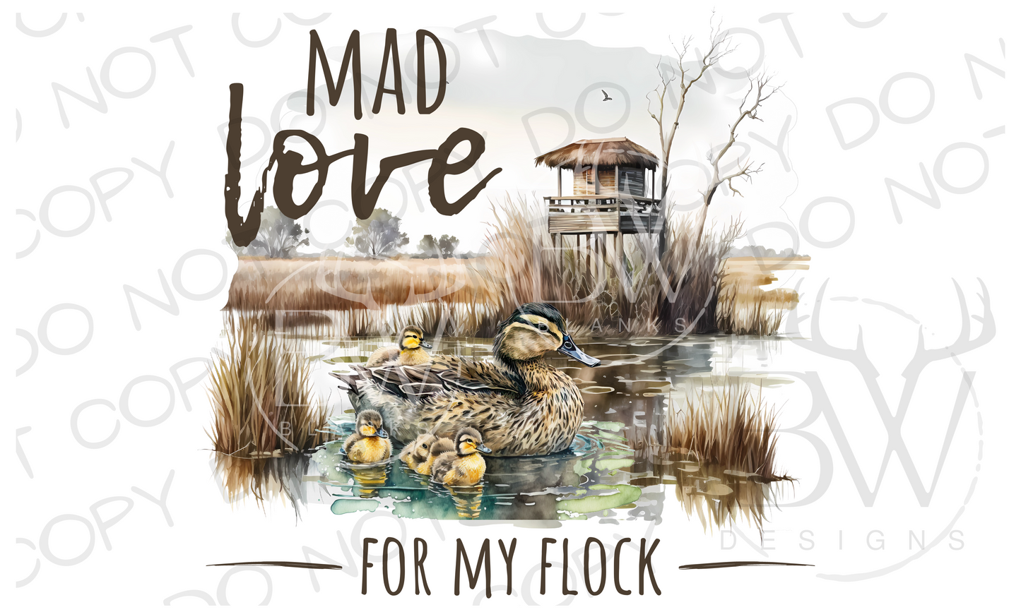 2-Pack Mad Love for My Flock Mom of Both Duck Hunting Digital Download PNG