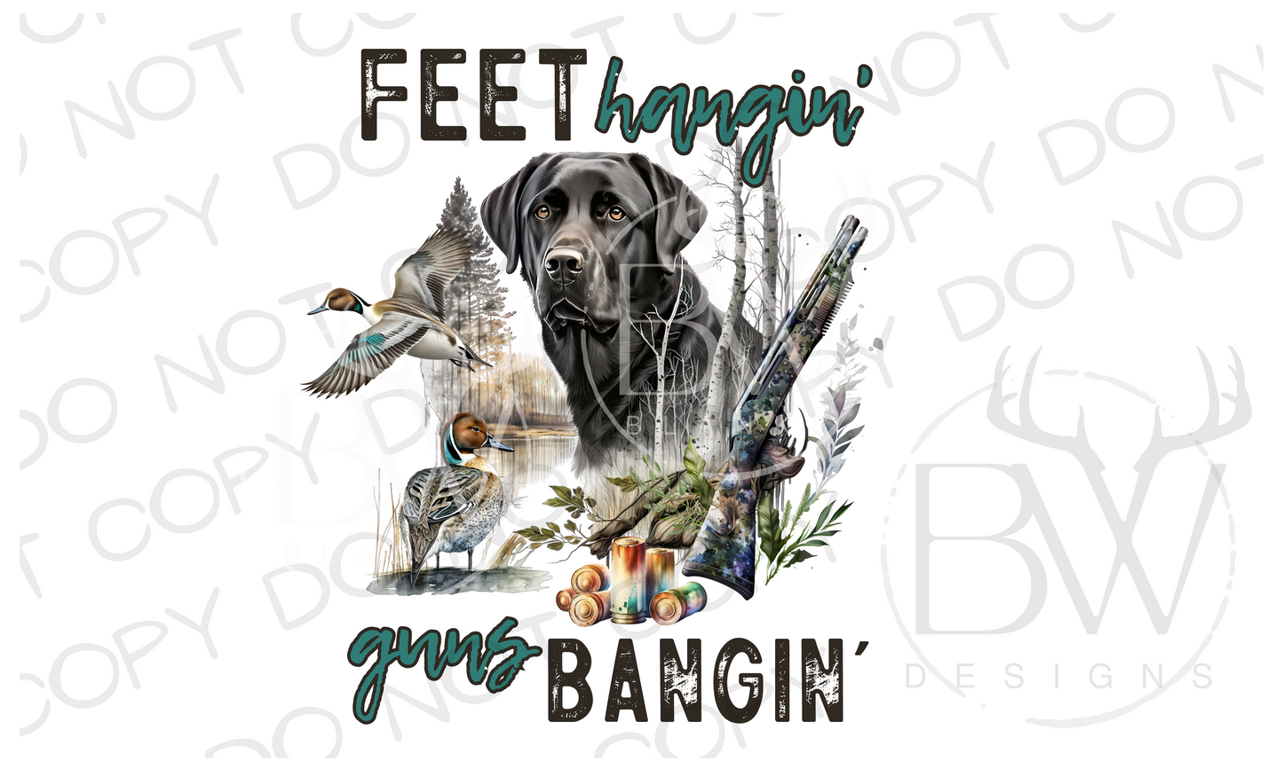 Feet Hangin' Guns Bangin' Duck Hunting Digital Download PNG