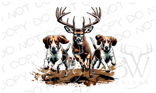 Walker Dogs Running Deer Walker Hunting Dog Digital Download PNG