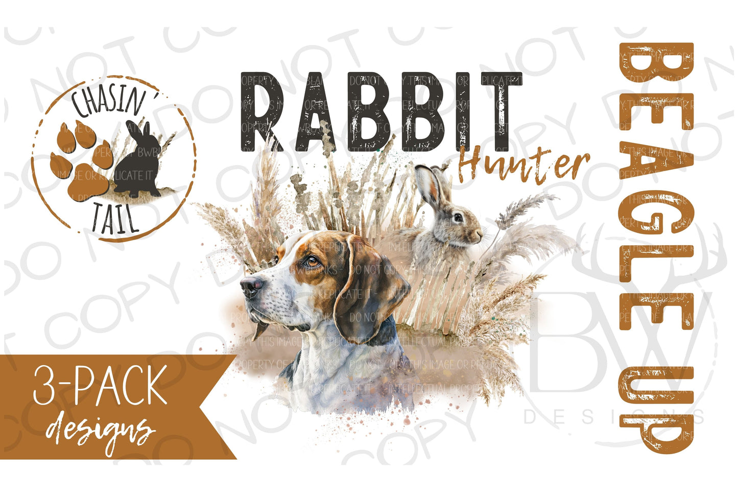 3-Pack Rabbit Hunter Rabbit Hunting Digital Download PNG