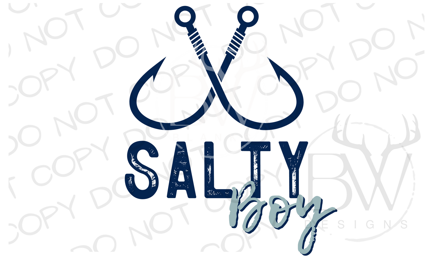 Salty Boy Wahoo Fishing Logo Saltwater Fishing Digital Download PNG