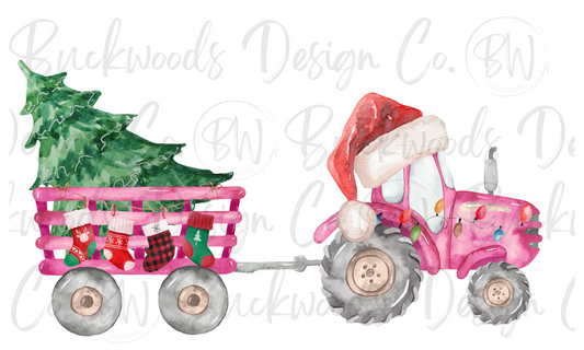 Christmas Tractor Digital Download PNG