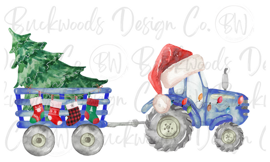 Christmas Tractor Digital Download PNG