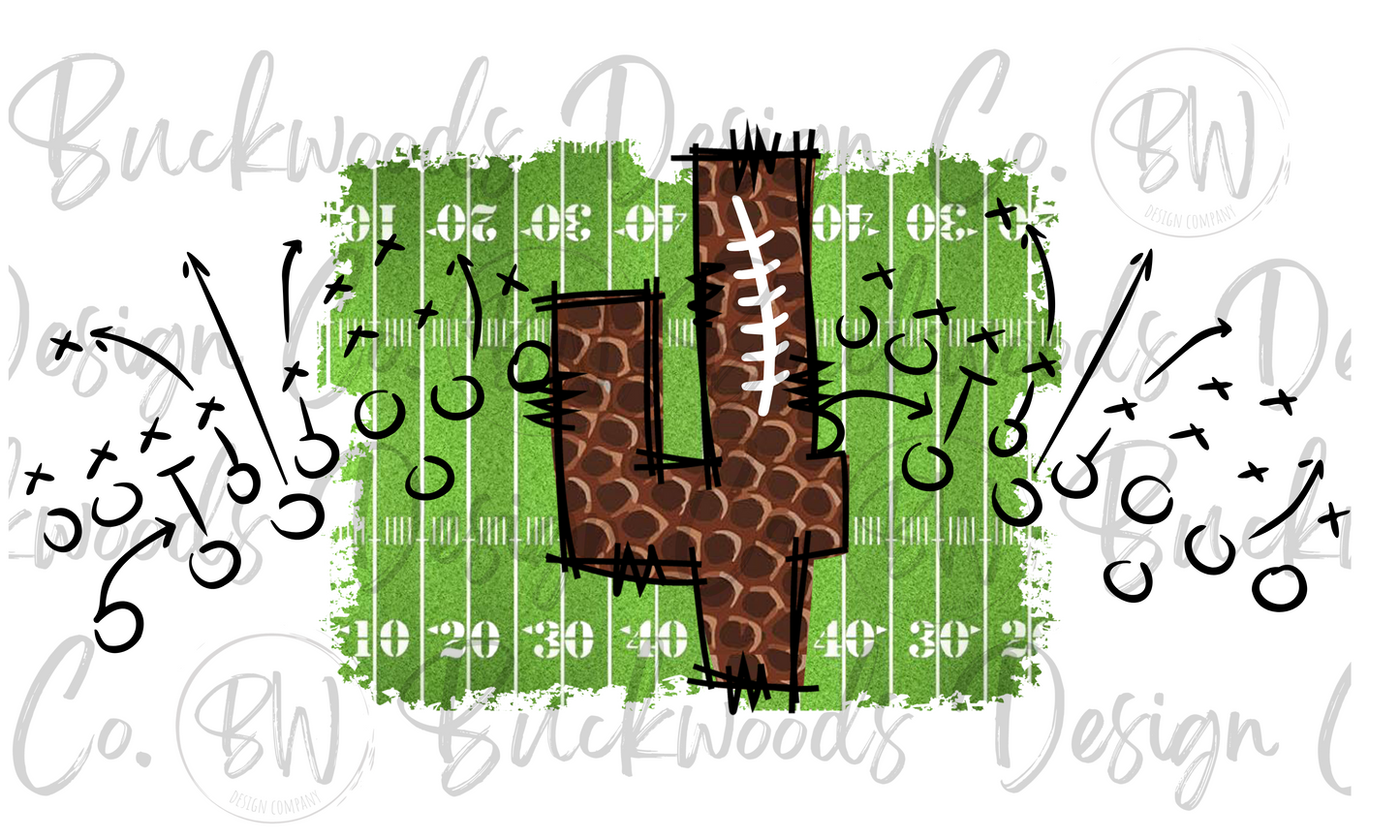 4 Doodle Football Jersey Numbers Football Digital Download PNG