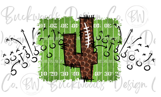 4 Doodle Football Jersey Numbers Football Digital Download PNG