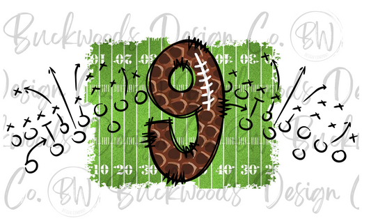 9 Doodle Football Jersey Numbers Football Digital Download PNG