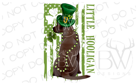 Little Hooligan Hunting Dog St. Patrick's Day Hunting Digital Download PNG