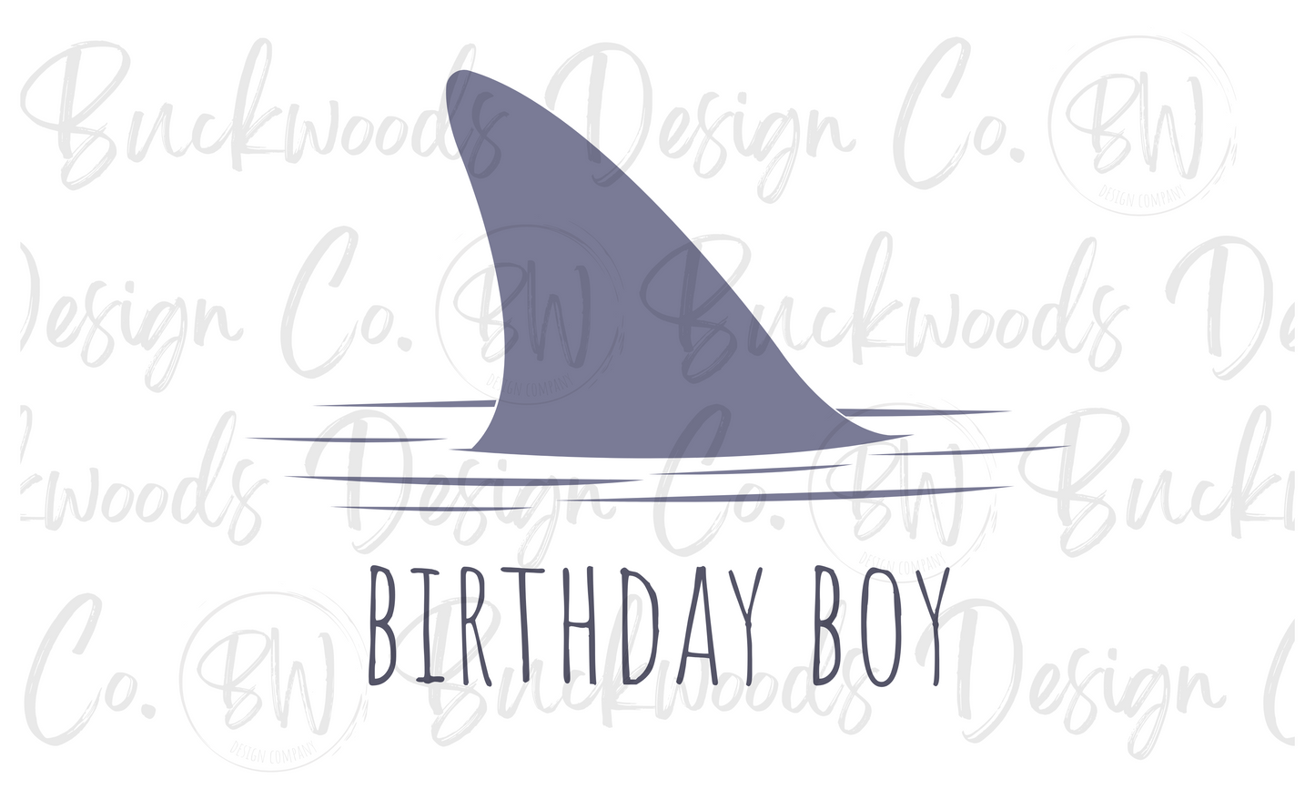 Shark Fin Birthday Boy Digital Download PNG