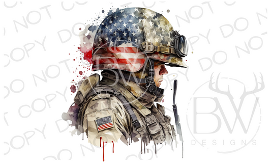 American Soldier Military Digital Download PNG