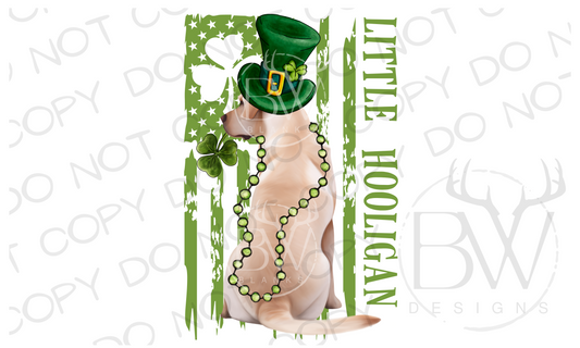 Little Hooligan Hunting Dog St. Patrick's Day Hunting Digital Download PNG