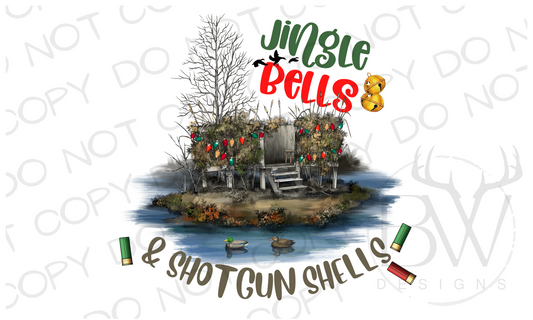 Jingle Bells & Shotgun Shells Duck Hunting Christmas Digital Download PNG