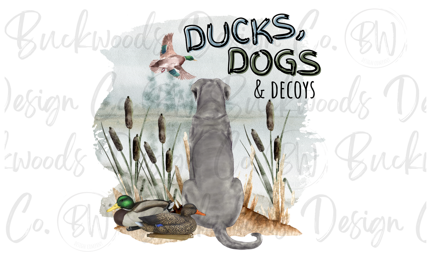 Ducks, Dogs & Decoys Duck Hunting Digital Download PNG