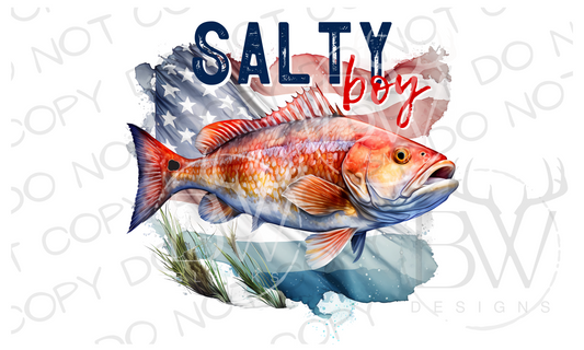 Salty Boy Redfish Saltwater Fishing Digital Download PNG