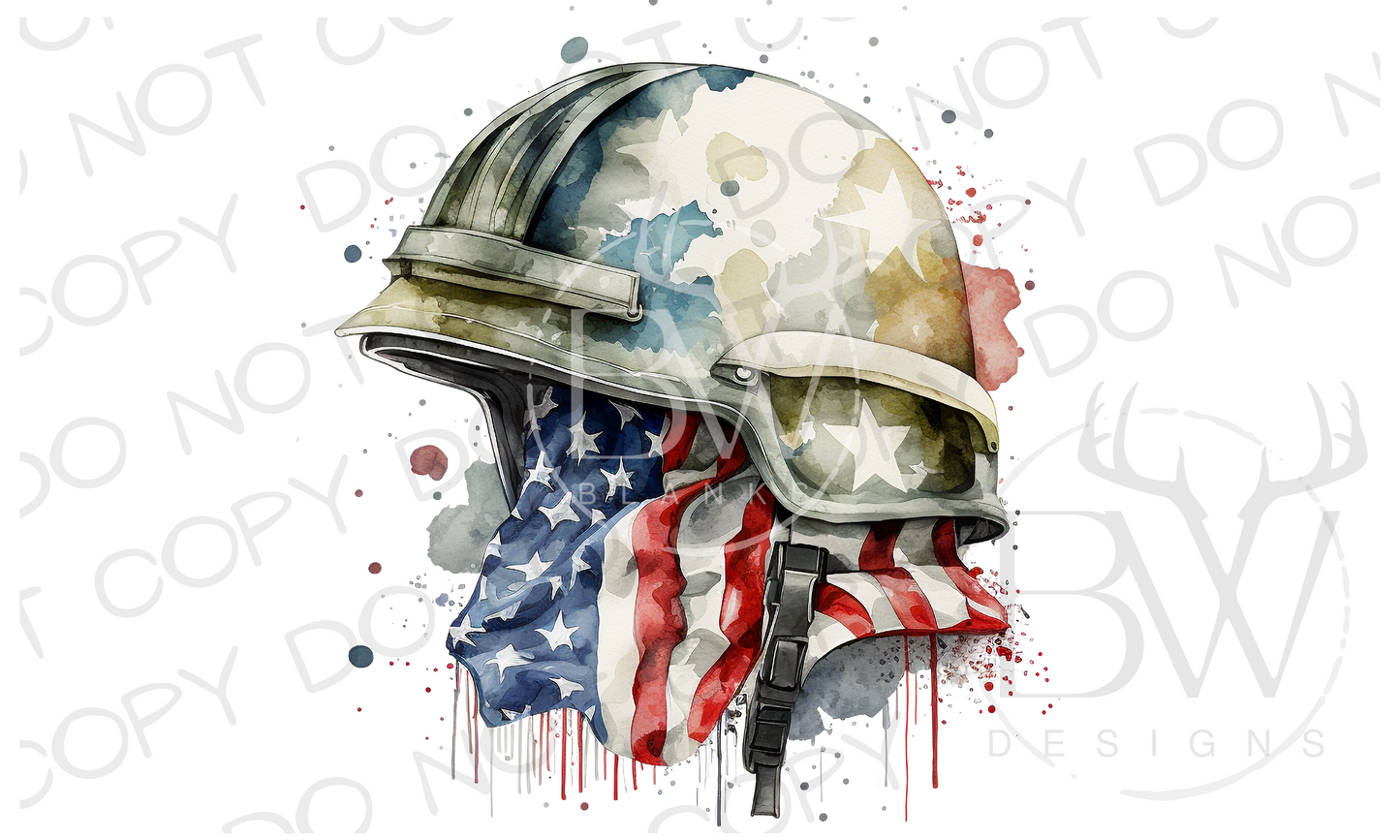 American Soldier Helmet Military Digital Download PNG