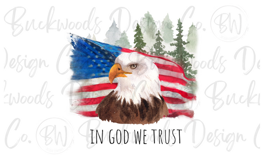 In God We Trust Bald Eagle Digital Download PNG