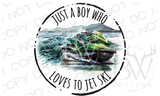 Just A Boy Who Loves to Jet Ski Digital Download PNG