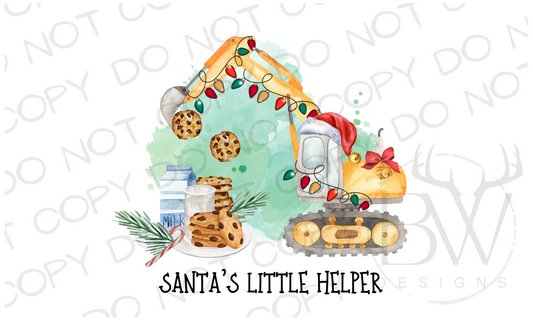 Santa's Little Helper Christmas Construction Digital Download PNG