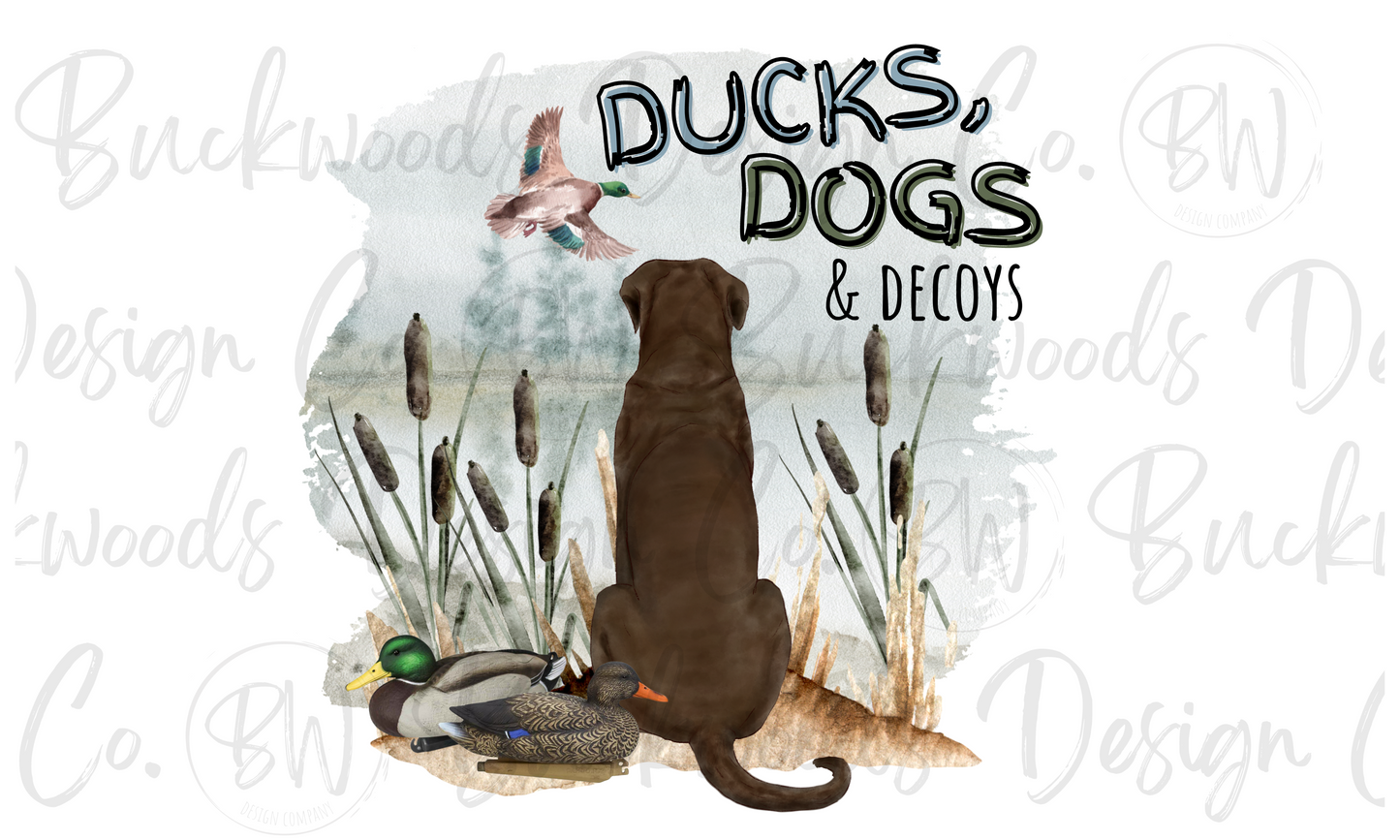 Ducks, Dogs & Decoys Duck Hunting Digital Download PNG