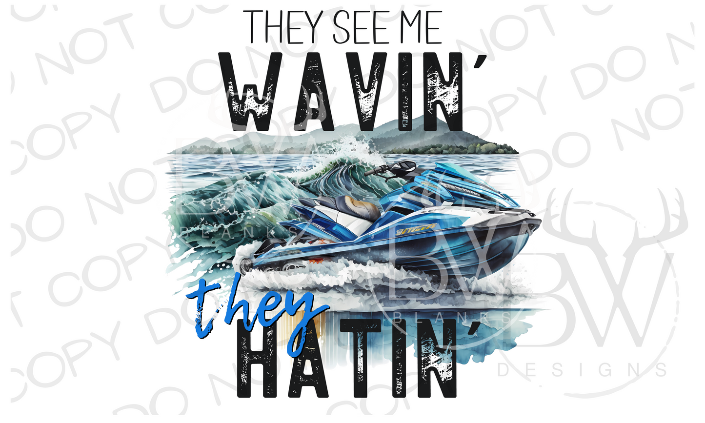 They See Me Wavin' They Hatin' Jet Ski Digital Download PNG