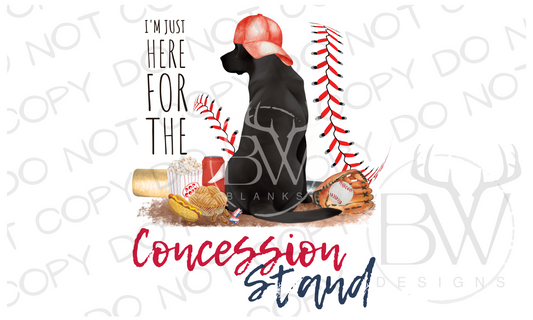 Just Here for the Concession Stand Baseball Hunting Dog Digital Download PNG