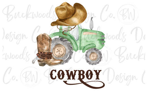 Cowboy Tractor Digital Download PNG