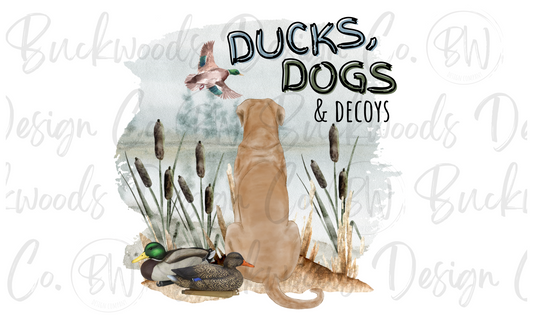 Ducks, Dogs & Decoys Duck Hunting Digital Download PNG