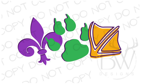 Mardi Gras Duck Hunting Logo Digital Download PNG