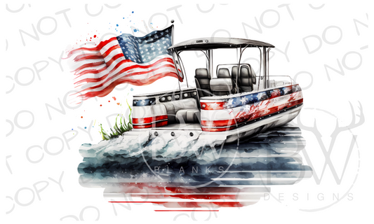 Pontoon Boat Boating Digital Download PNG