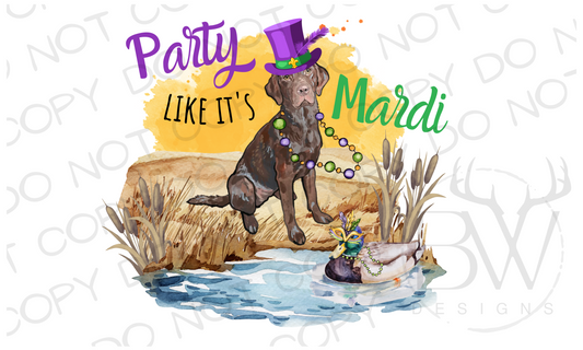 Party Like it's Mardi Duck Hunting Mardi Gras Digital Download PNG