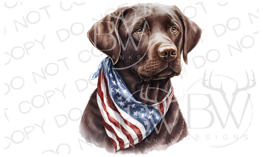 American Chocolate Labrador Hunting Dog Digital Download PNG