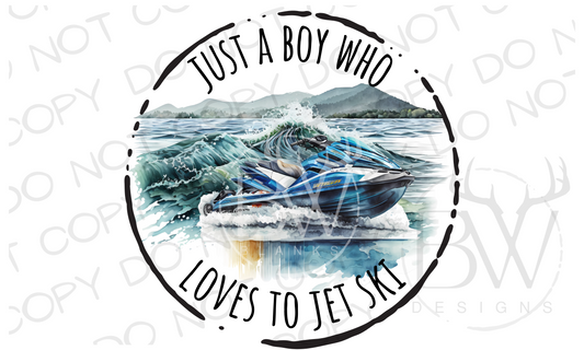 Just A Boy Who Loves to Jet Ski Digital Download PNG