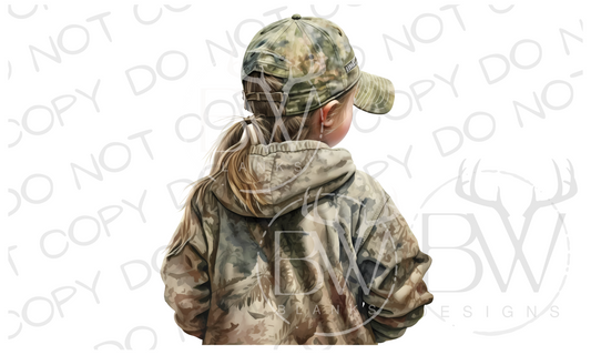 Little Girl Hunter Hunting Digital Download PNG