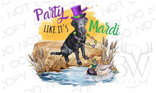 Party Like it's Mardi Duck Hunting Mardi Gras Digital Download PNG